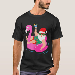 T-shirt Père Noël de fête de piscine drôle Lunettes de sol