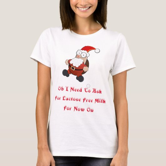 T-shirt Père Noël de lait sans lactose (Devant)