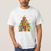 T-shirt Père Noël de l'arbre d'éclairage de Noël (Devant)