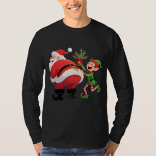 T-shirt Père Noël de Noël drôle à manches longues