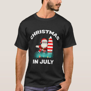 T-shirt Père Noël de Noël en Juillet Surf Hawaïen Bonbon