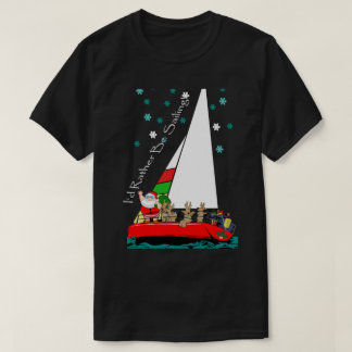 T-shirt Père Noël de Noël en voilier de voilier