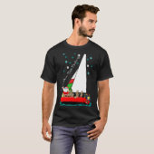 T-shirt Père Noël de Noël en voilier de voilier (Devant entier)