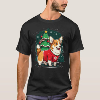 T-shirt Père Noël de Noël Welsh Corgi sur Welsh Corgi de N