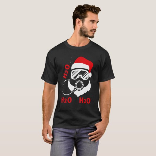 T-shirt Père Noël de plongée H2o H2o H2o Noël de plongée (Devant entier)