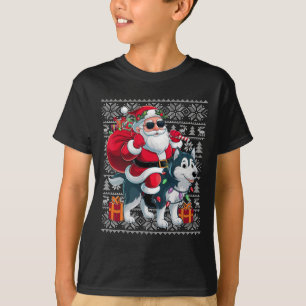 T-shirt Père Noël de style Sweater de Noël laid à cheval s