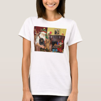 T-shirt Père Noël : Deux longs Dachshunds Haïrés