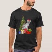 T-shirt Père Noël Devon Rex Chat Noël Arbre Classique (Devant)
