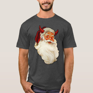 T-shirt Père Noël Diable Satan Horns Drôle Cadeau