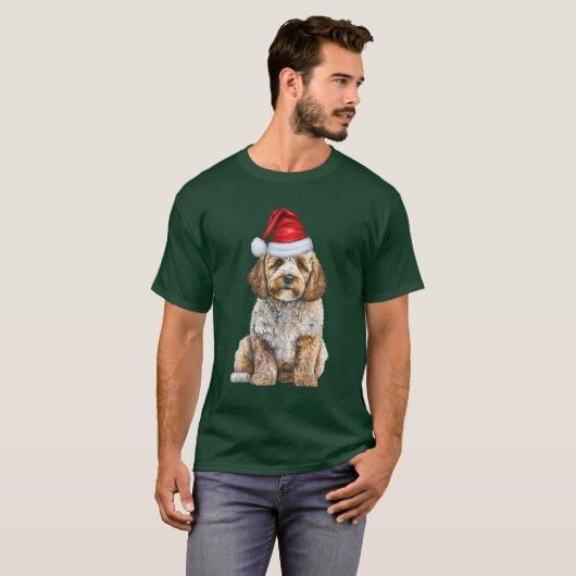 T-shirt Père Noël Dog Cockapoo Noël drôle (Devant entier)