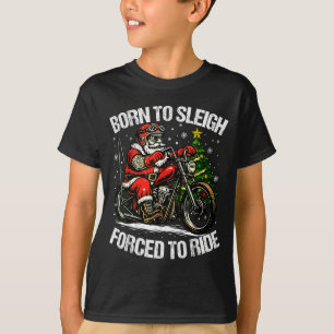 T-shirt Père Noël drôle de Noël à moto vélo motard