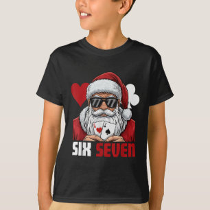 T-shirt Père Noël drôle dit Six Sept Poker Noël 67 Meme