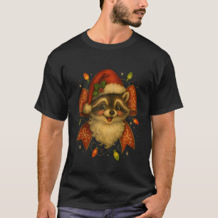 T-shirt Père Noël drôle Raton laveur dans le chapeau de No