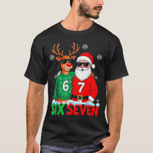 T-shirt Père Noël drôle Renne 6 7 Noël Meme Six Sept