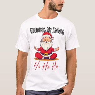 T-shirt Père Noël drôle Yoga Noël Pose du Lotus Méditation