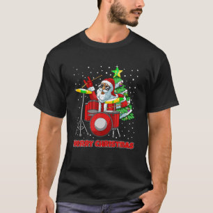 T-shirt Père Noël Drummer Christmas Pyjama X Mas Drum Play