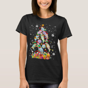 T-shirt Père Noël ELF Manatee Noël Arbre de Noël Lumières 