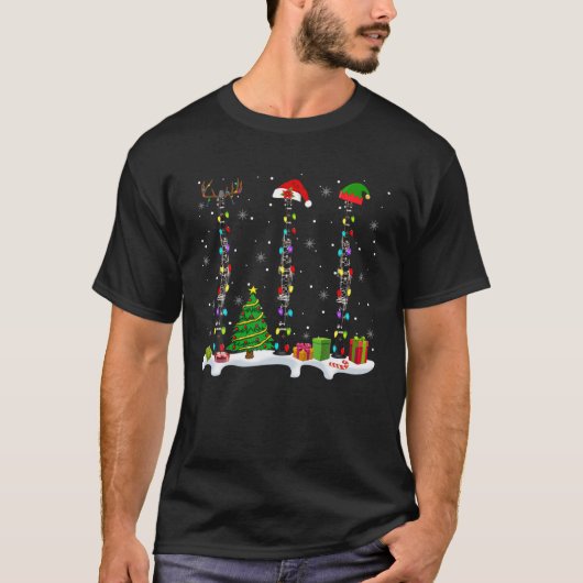 T-shirt Père Noël Elf Reindeer Clarinet Xmas Light Musical (Devant)