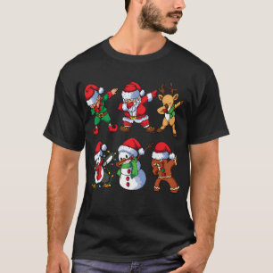 T-shirt Père Noël elfes amis dabbing Noël