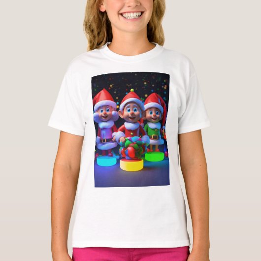 T-shirt Père Noël Elves (Devant)