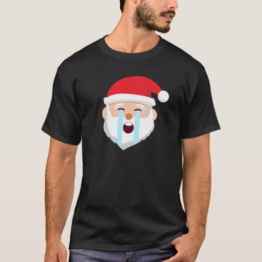 T-shirt Père Noël Émoticônes Pleurent Louve Émoticon de No (Devant)