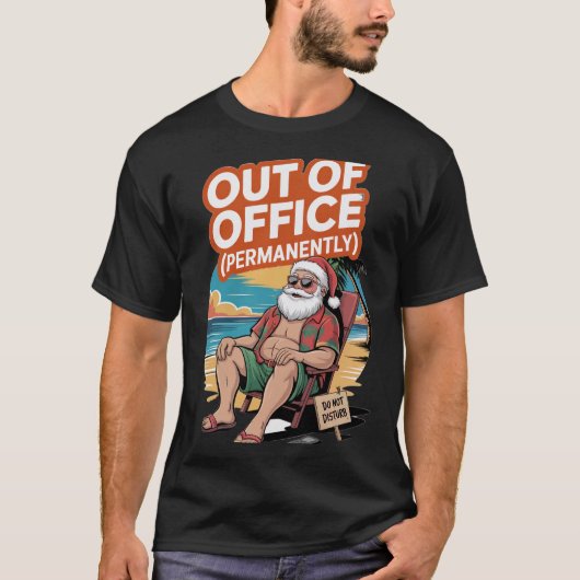 T-shirt Père Noël en dehors du bureau (Devant)