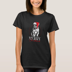 T-shirt Père Noël English Bulldog Joyeux chien de Noël chi