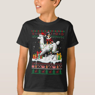 T-shirt Père Noël Entlebucher Mountain Riding Llama Christ