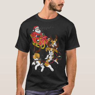 T-shirt Père Noël équitation Beagle Chien Reindeer Joyeux 