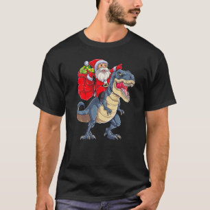 T-shirt Père Noël équitation Dinosaur rex Noël Noël Noël N