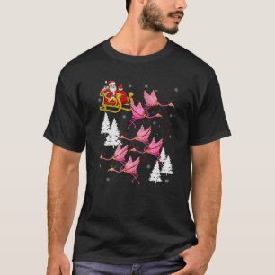 T-shirt père Noël équitation Flamant rose Noël Pyjama Fami