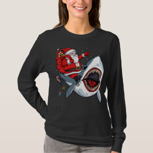 T-shirt Père Noël équitation requin Noël Pyjama mignonne O