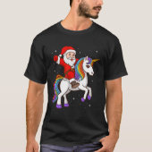 T-shirt Père Noël équitation Unicorn Mystical Animal Xmas (Devant)