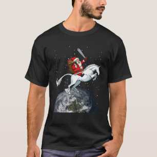 T-shirt Père Noël équitation Unicorn Noël Pyjama mignonne