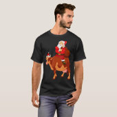 T-shirt Père Noël équitation Vache de Noël Pyjama Enfants  (Devant entier)