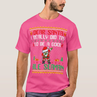 T-shirt Père Noël essayant d'être un bon marin capable Noë