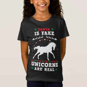 T-Shirt Père Noël Est De Fausses Unicornes Sont Vraiment M