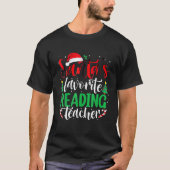T-shirt Père Noël est professeur de lecture favori Noël Pè (Devant)