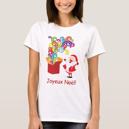 T-shirt Père Noël et boîte de cadeaux (Devant)