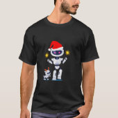 T-shirt Père Noël Et Deer Robots Drôle Geeky Joyeux Noël (Devant)