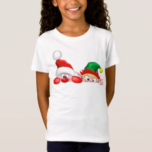 T-Shirt Père Noël et Elfe Personnages mignons et drôles qu