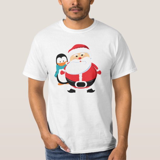 T-shirt Père Noël et Manchot Santa Claus (Devant)