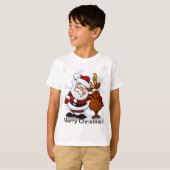 T-shirt Père Noël et Noël de renne (Devant entier)