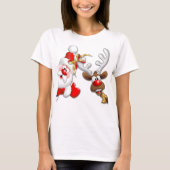 T-shirt Père Noël et Reindeer Joyeux Noël Joyeux dessin an (Devant)