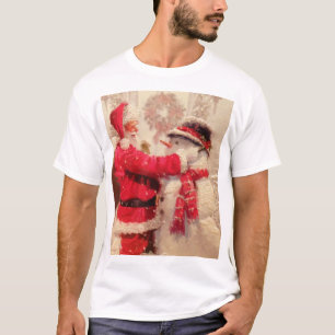 T-shirt Père Noël et snowman