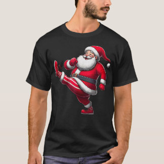 T-shirt Père Noël Exercice Gym Fitness Exercice Noël