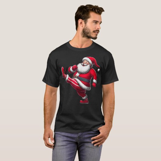 T-shirt Père Noël Exercice Gym Fitness Exercice Noël (Devant entier)