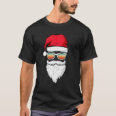 T-shirt Père Noël Face Retro Lunettes de soleil Noël Noël  (Devant)