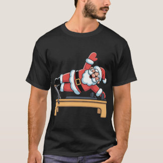 T-shirt Père Noël faisant du Pilates Amoureux de la salle