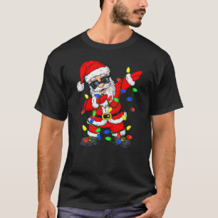 T-shirt Père Noël faisant le dab Illuminations de sapin de